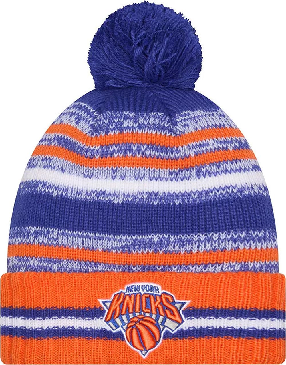 New Era Sideline Sport Striped Cuffed Knit Beanie Hat Pom - NBA Cheer Winter Knit Toque Cap
