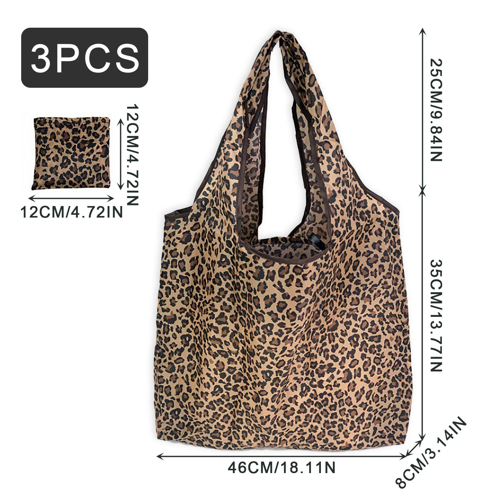 UILYNIU 3 Pack Large Lightweight Foldable Reusable Shopping Bag (Brown) - Image 2
