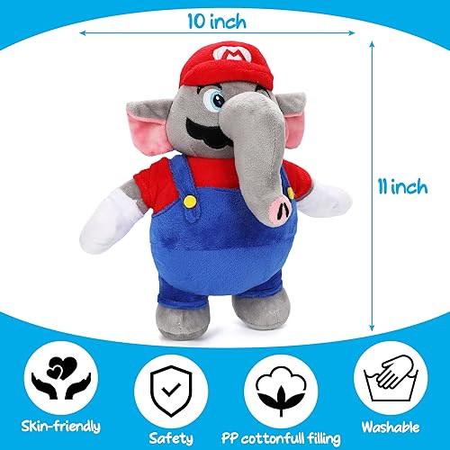 Miniatura 2 de Pembaoing Peluche de elefante Super Bros de 10 pulgadas, lindo juguete de peluche de Marvel, almohada de peluche, decoración de habitación, regalo