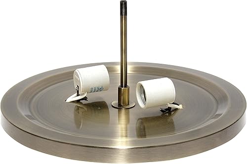 Miniatura 2 de Elegant Designs FM1000-ABS-2PK Elipse Crystal 13 pulgadas moderno metal 2 luces en forma de cuenco de techo empotrado, paquete de 2 unidades, latón