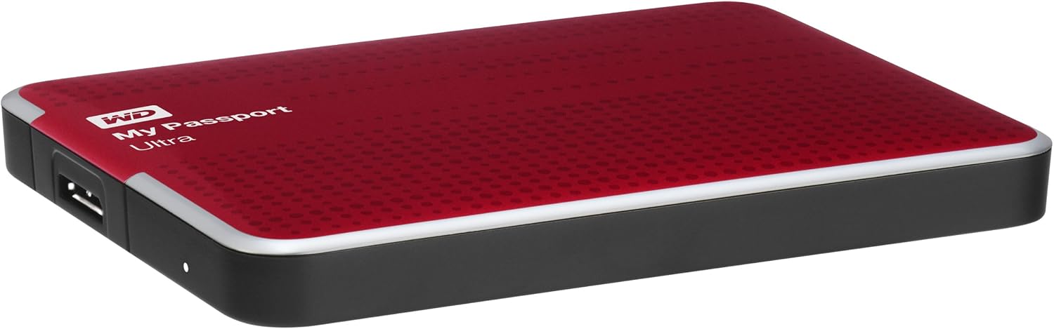 (Old Model) WD My Passport Ultra 500 GB Portable External USB 3.0 Hard Drive with Auto Backup, Red