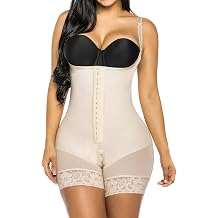 YIANNA Fajas Colombianas Shapewear Womens Tummy Control Post Surgery Compression Clothing Zipper Crotch, Beige, X-Small