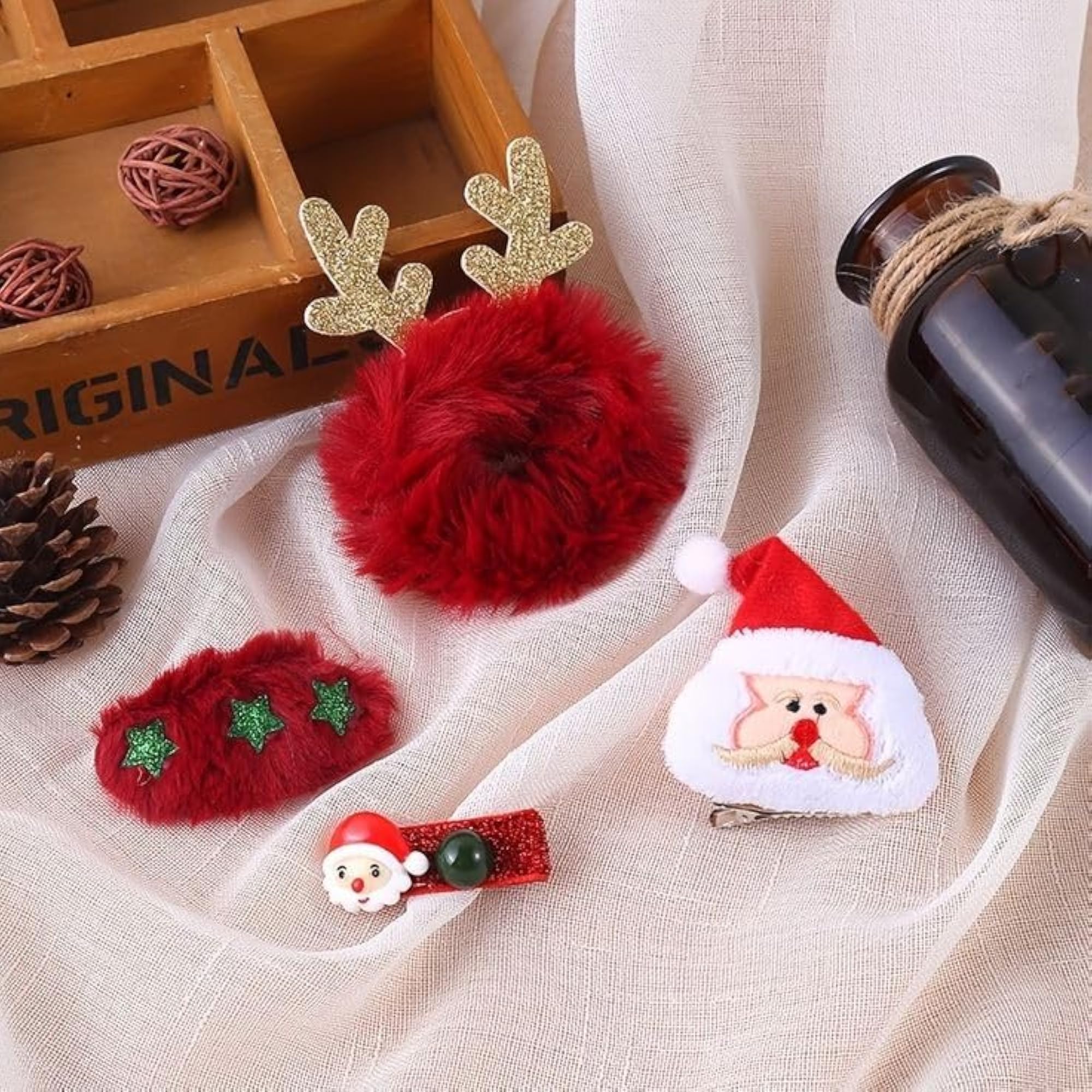 Festive Christmas Brooch & Hair Clip Set for Girls