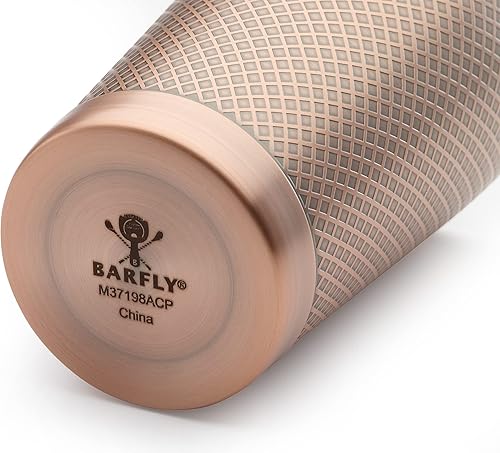 Miniatura 5 de Barfly Agitador de celosía de diamante de 18 onzas, cobre antiguo