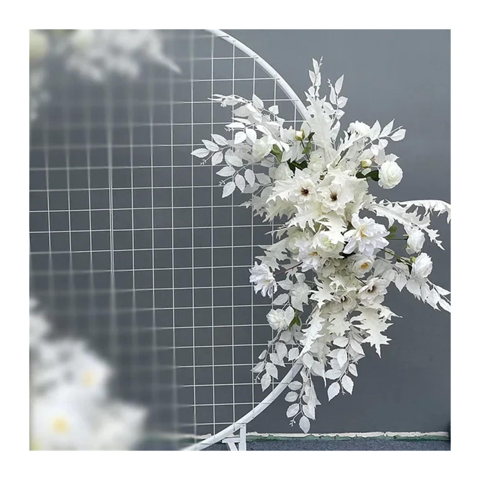 Flower Arch Wedding Flower Simulation Artificia Silk Flowers Arch Round Art Window Decoration Props T Stage Leaf Hanging(Color4 M)