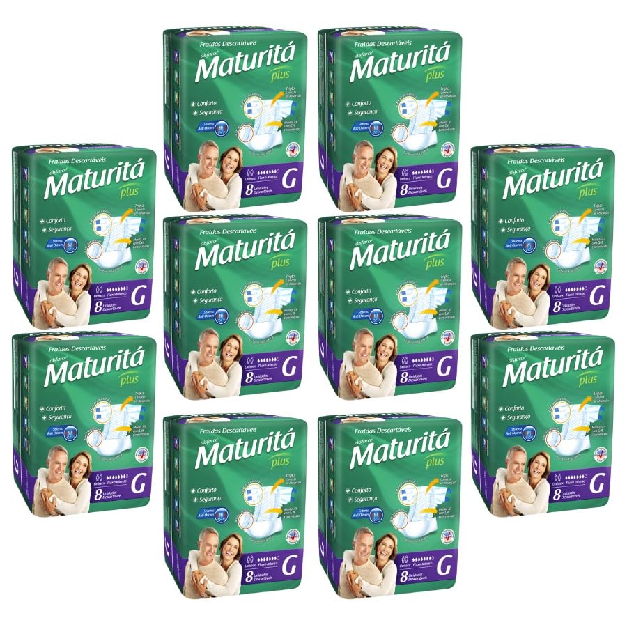 FRALDA ADULTO MATURITÁ DISFARCE Tamanho "G" - 01 Fardo - 10 Pacotes - 80 Unidades