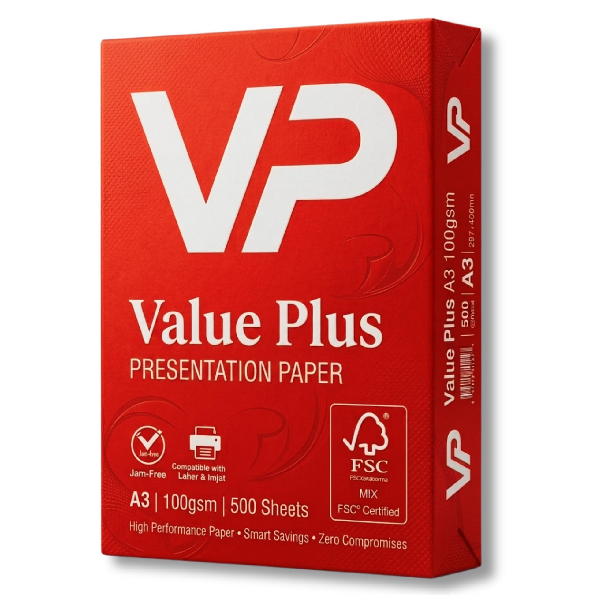 Value Plus A3 Presentation Paper 100gsm โ 500 Sheets Premium White Printer & Copier Paper โ Professional High-White Office Paper for Laser, Inkjet, and External Communications