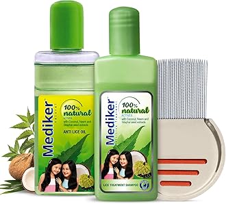 Mediker Shampoo & Oil with Neem & Coconut |Hair Oil, Shampoo, & Comb | 50 ml | Pack of 3