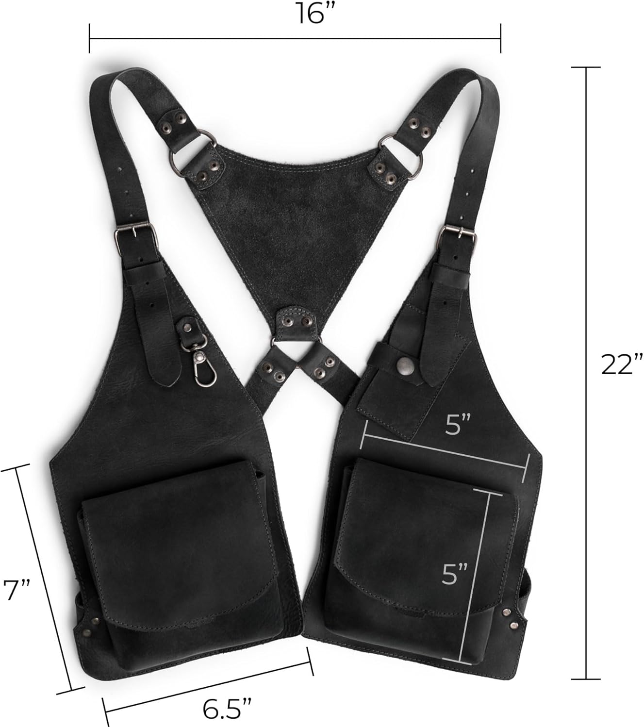 Hide & Play, Shoulder Holster with Adjustable Straps, Ideal for Cosplay, Steampunk, Renaissance, Costume Parties, Full Grain Leather, Handmade