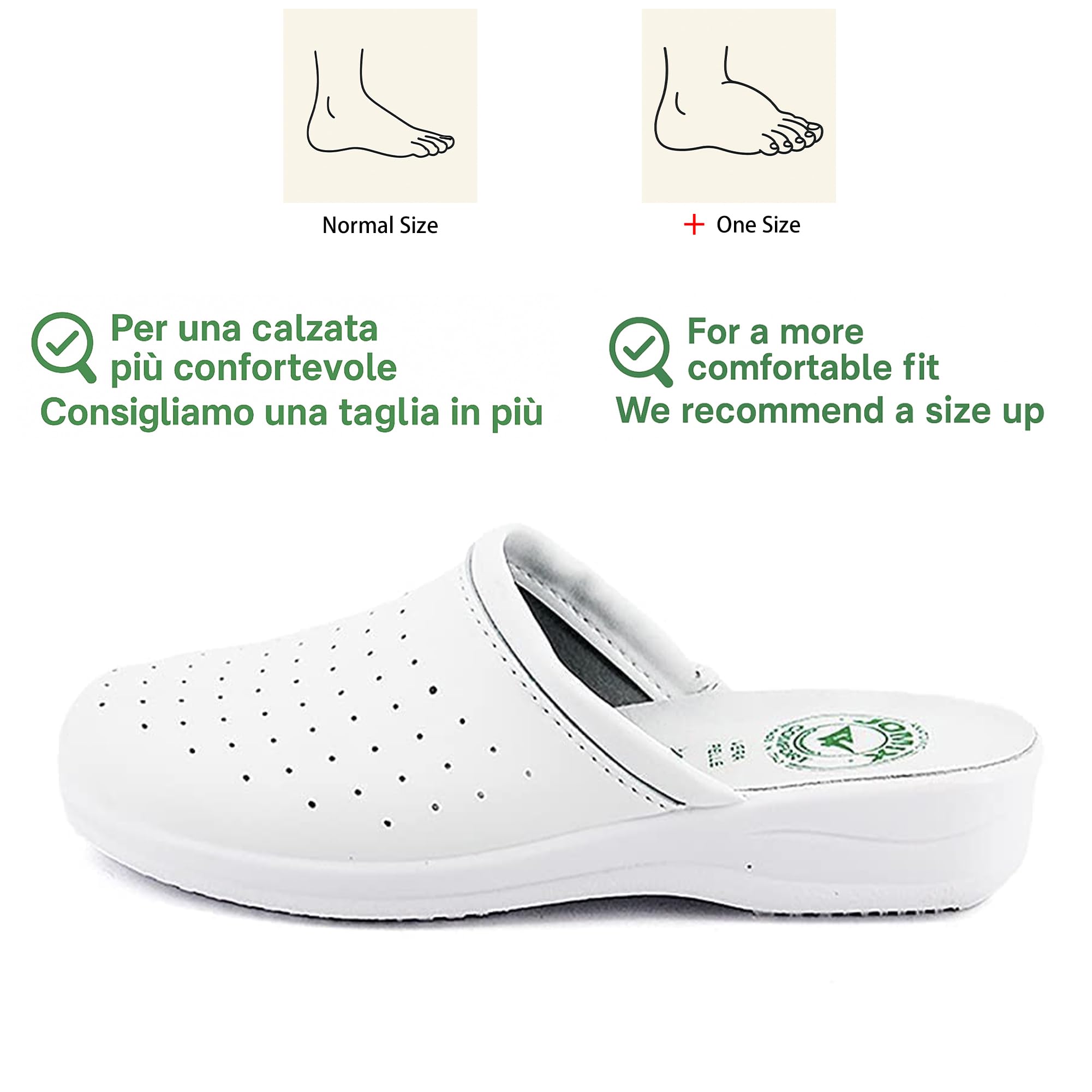 JOMIX Unisex Clogs Pantoletten Berufsschuhe Kochschuhe Bequeme Sanitär-Clogs Medizinische Gartenschuhe mit Leder Fußbett