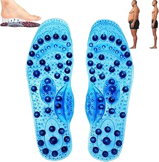 Titanvein Far Infrared Tourmaline Acupressure Insoles, Gfouk Acupressure Insoles, Titanvein Acupressure Magnetic Shoe Insoles, Orthopedic Insoles for Acupressure, Massage Magnetic Insoles (L, Blue)