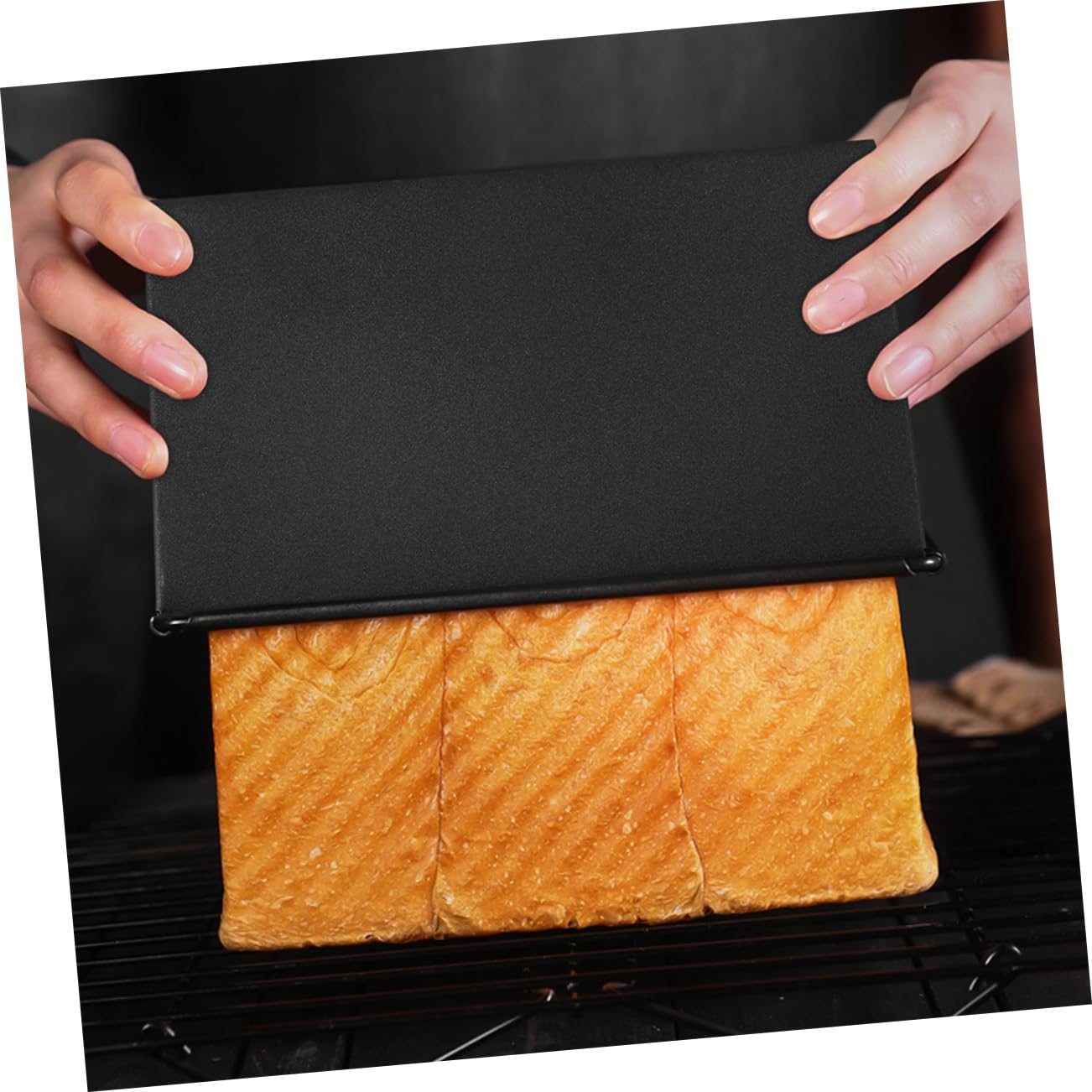 Eisen Toastbackform mit Antihaftbeschichtung und Deckel für Backen Zuhause Kastenform mit Ausgezeichneter Wärmeleitung und Praktischem Design