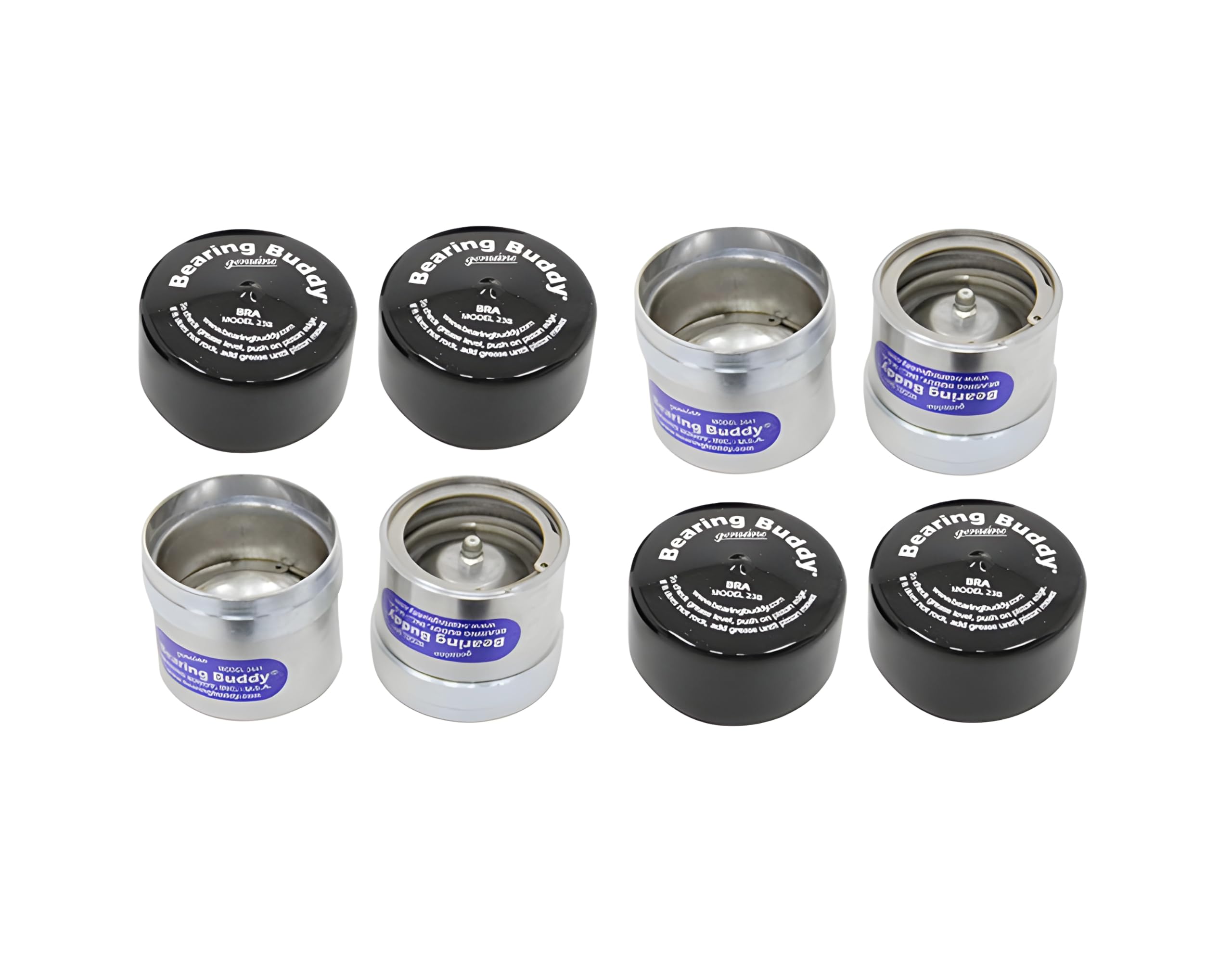 (4) 2.441" Chrome for Boat Trailer with Protective Bra - Wheel Center Caps 2441 (2 Pairs)