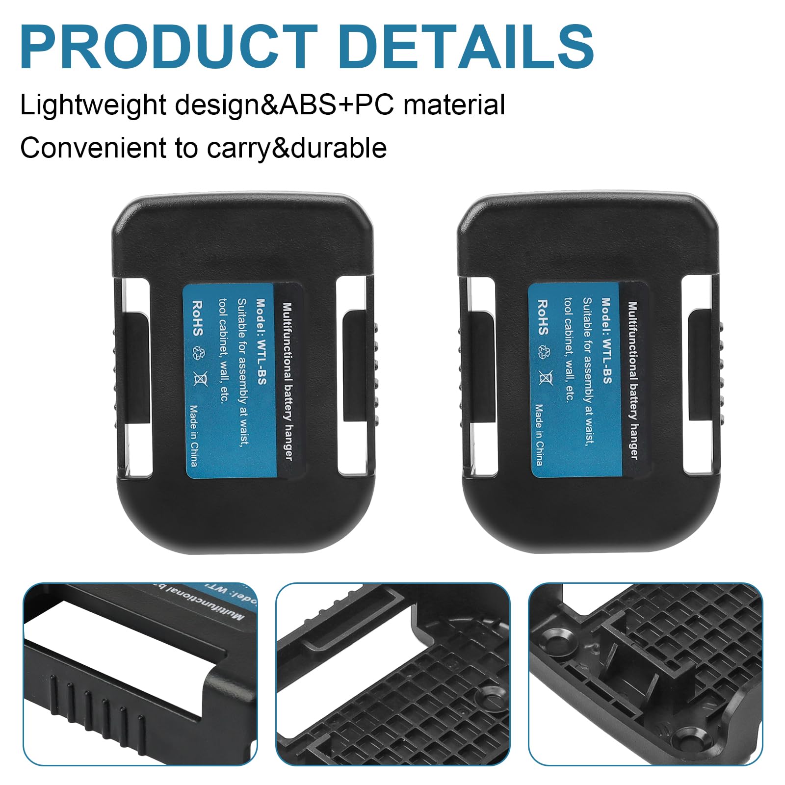 6 Stück Verriegelbare Wandhalterung Für Bosch Professional 18V Akkus – Kompatibel Mit GBA & ProCore (1,5–12 Ah), 3D-Druck PLA, Vertikal/horizontal – Inkl. Klick-Verriegelung
