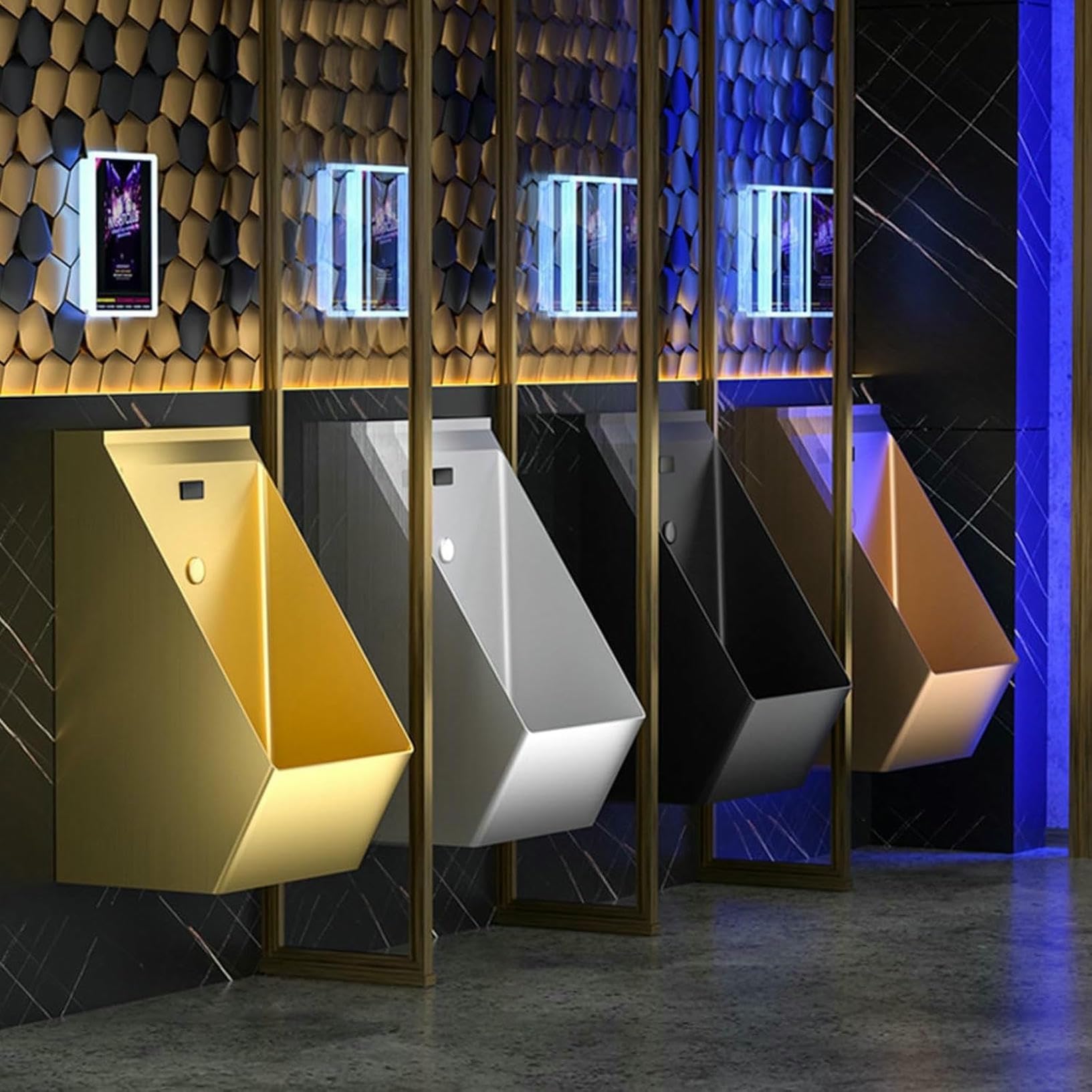 Urinario automático de inducción, sistema comercial de acero inoxidable sin contacto, orinal de salpicaduras montado en la pared para baños, hoteles, tiendas y centros comerciales