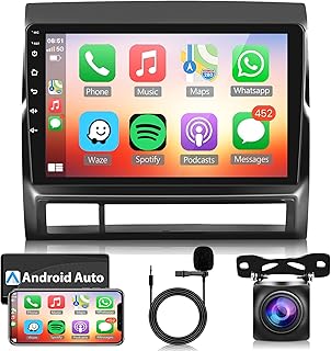 Android Car Stereo for Toyota Tacoma 2005-2015 with Apple Carplay, Rimoody 9 Inch Touch Screen Car Radio with GPS Navigation Bluetooth FM HiFi WiFi Android Auto + AHD Backup Camera