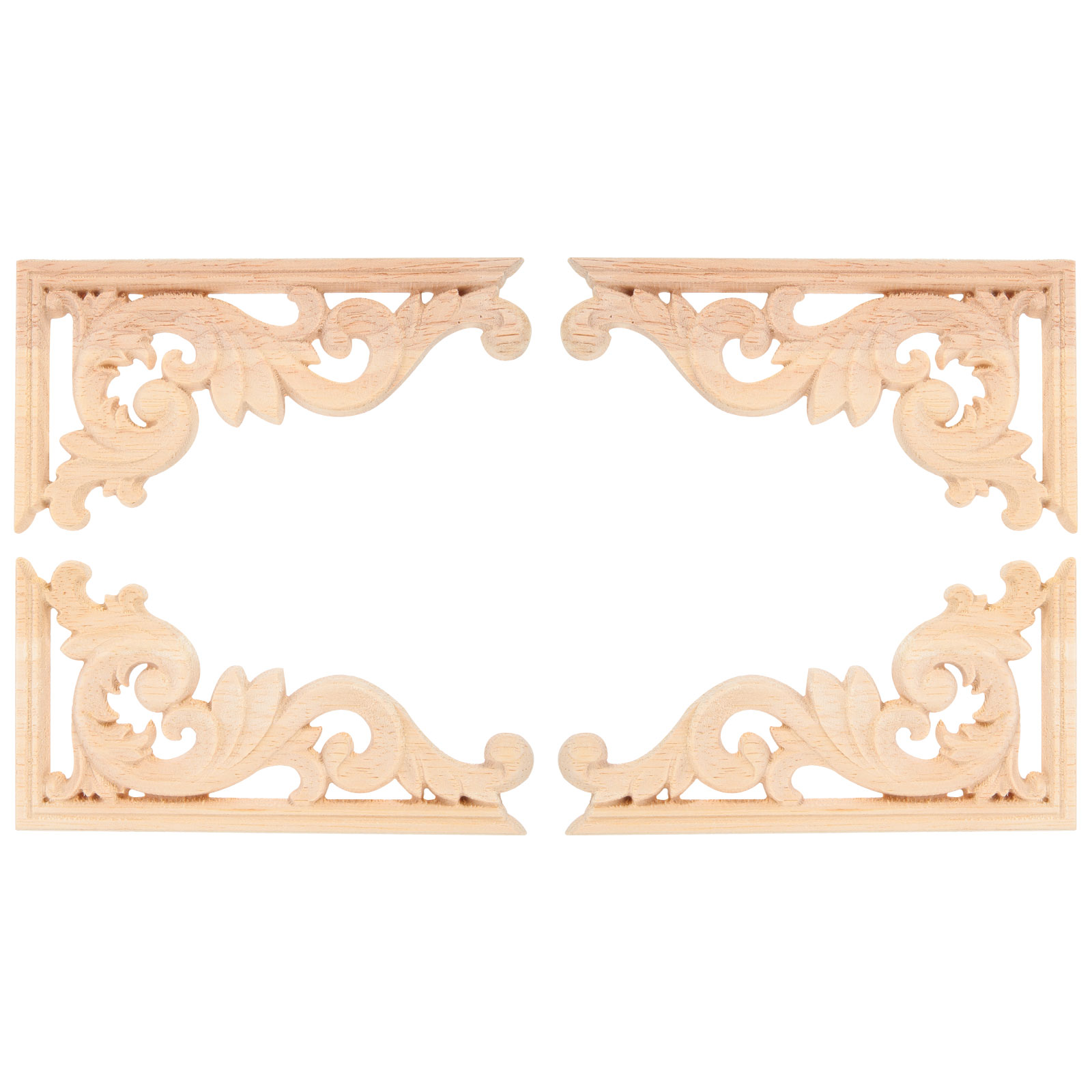 20 Pcs Decorative Wood Applique Onlay Flower Carved Appliques Corner Decals Retro Carvings Embellishments For Furniture Door 1 57x1 57 Inches