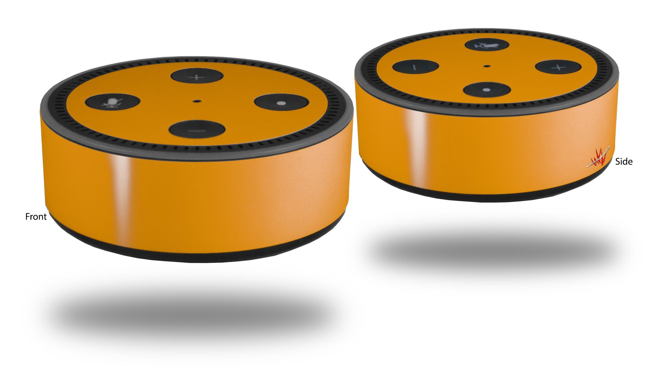 Skin Wrap Decal Set 2 Pack for Amazon Echo Dot 2 - Solids Collection Orange (2nd Generation ONLY - Echo NOT Included)