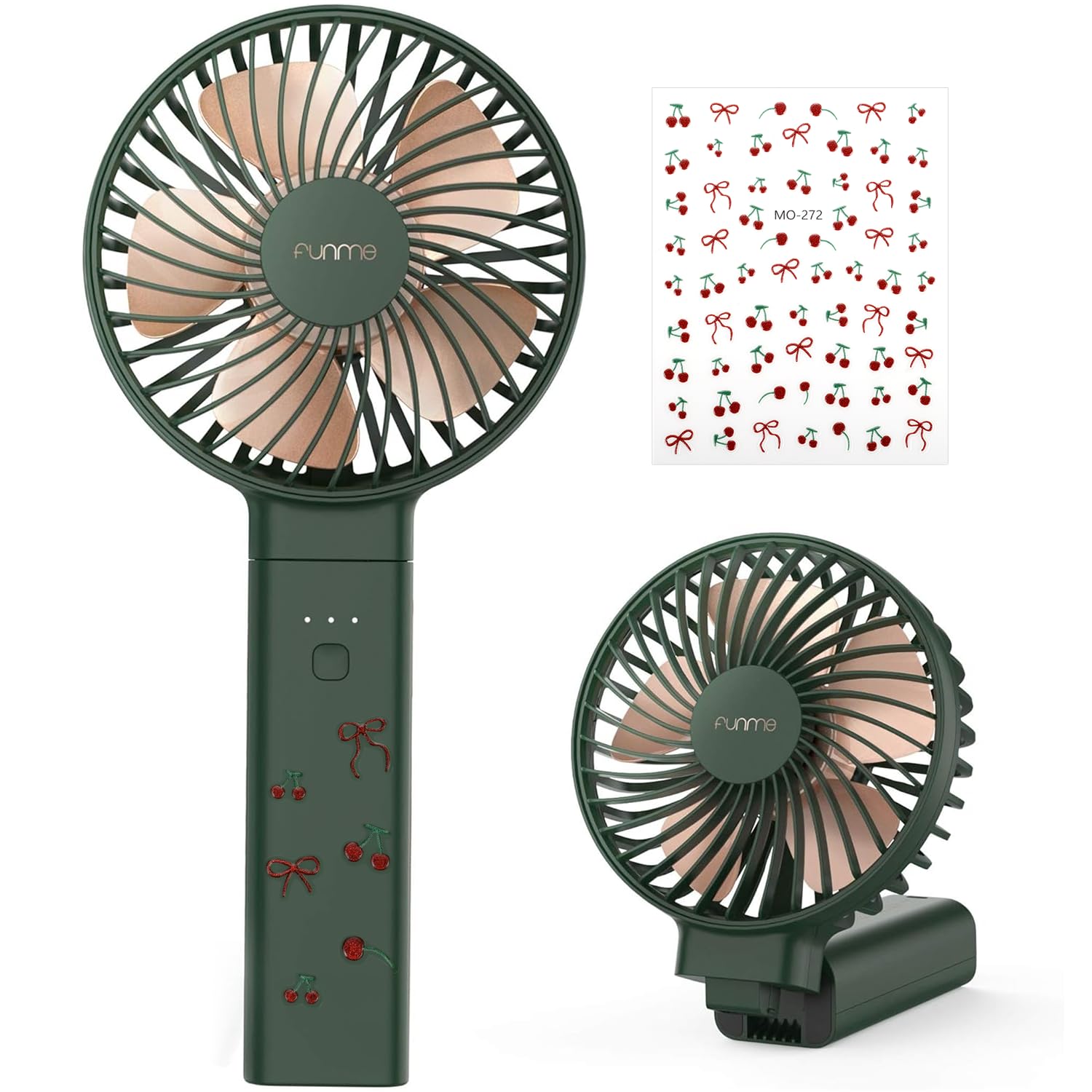 Funme 2025 Newly Handheld Fan, Portable Hand Fan Quiet Strong Wind [ 5000 Battery/4 Speed/Battery Indicator/Easy Clean] Foldable Powerful Cooling Personal Desk Fans Exquisite for Makeup Outdoor