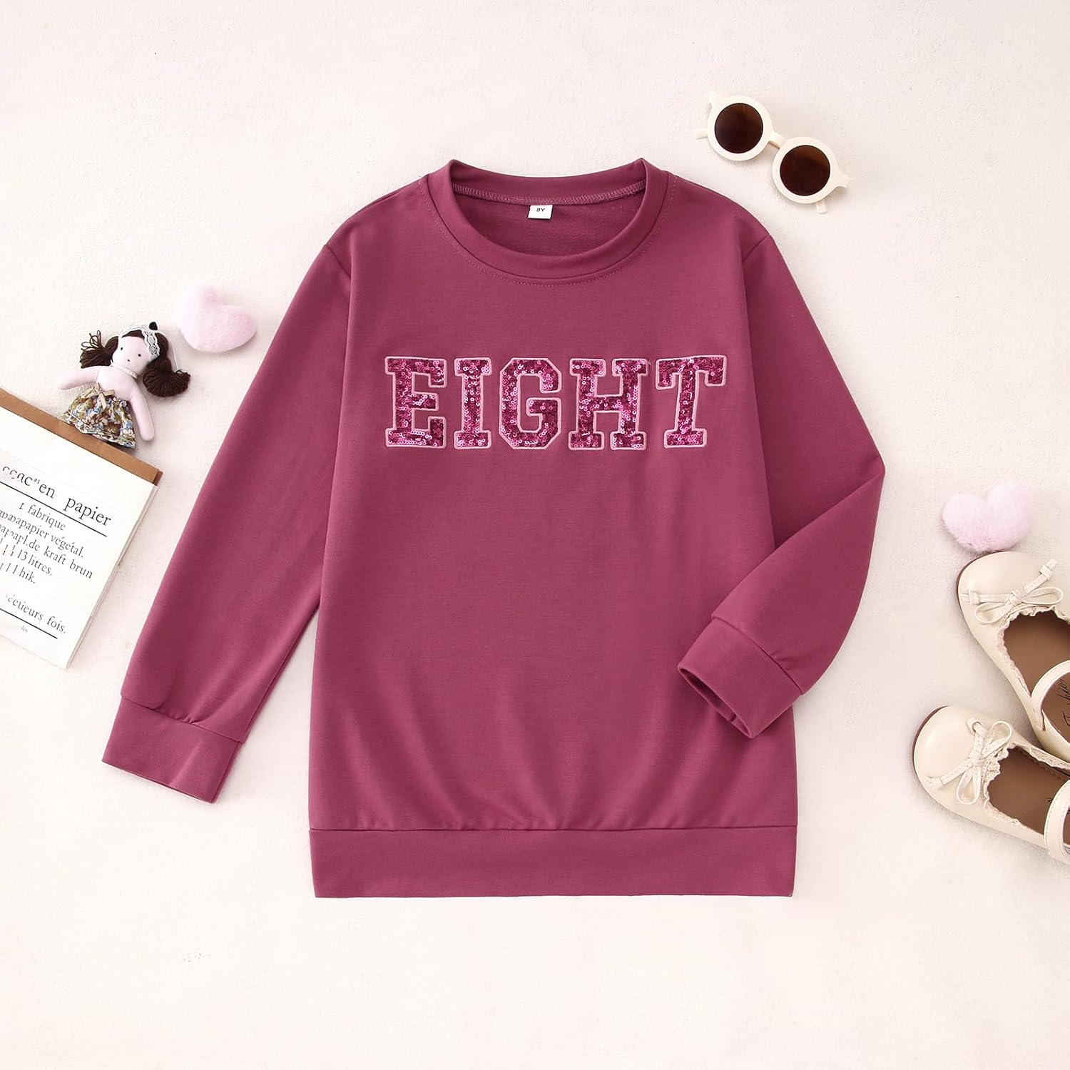 IZYJOY Birthday Girl Sweatshirt 2nd 3rd 4th 5th 6th 7th 8th 9th Birthday Shirt Kid Toddler 2-9Y B-Day Party Pullover Fall Top - Image 4