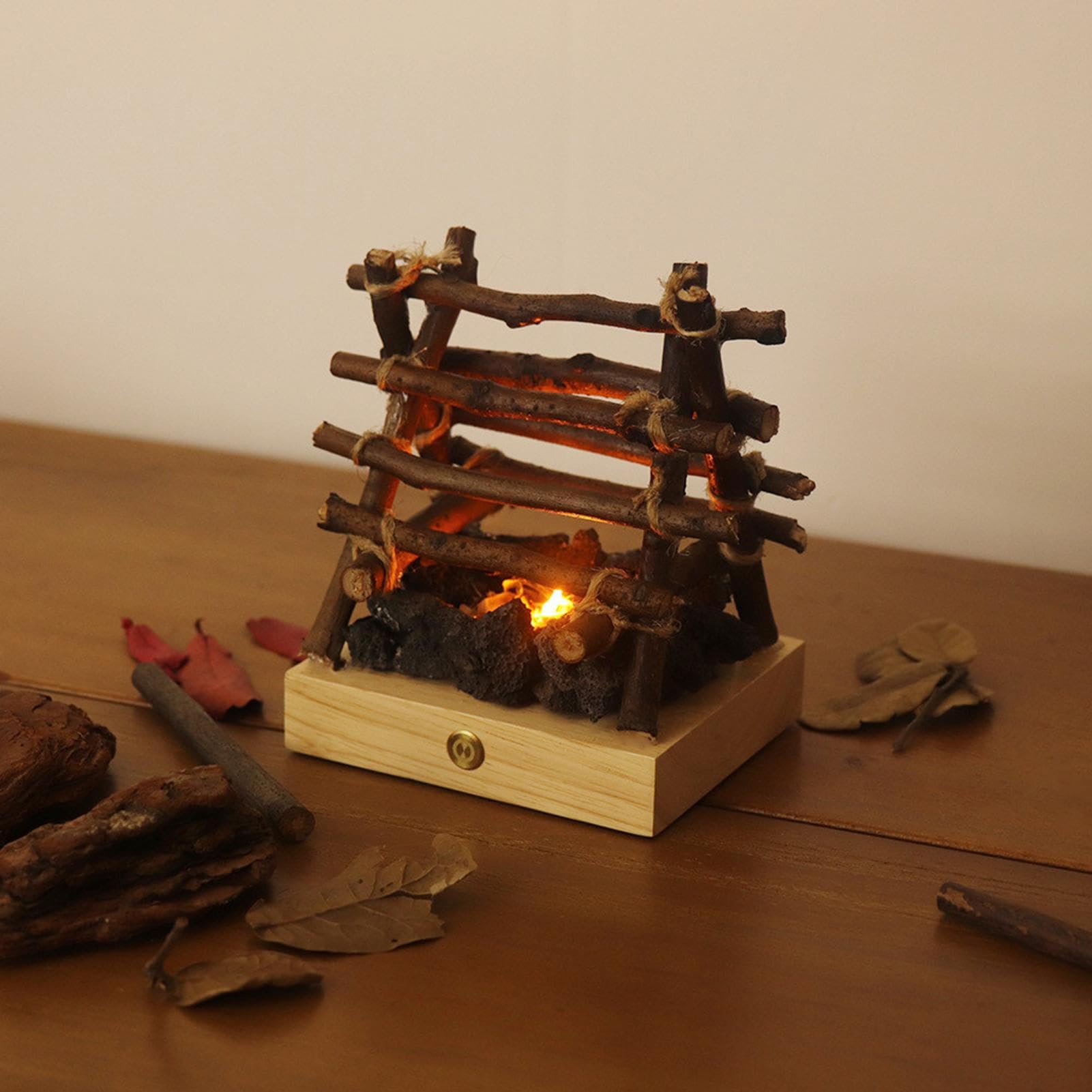 Finto braciere – Lampada a falò ricaricabile tramite USB, 3 modalità regolabili, decorazioni per Halloween, Natale, festival, 3D, lampada a legna da ardere per bar e casa