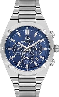 بيجوتي ساعة بسوار من الستانلس ستيل للرجال ميلانو - BG.1.10511-3 تناظري بمينا أزرق