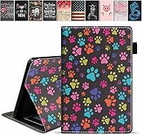 Vista 11 de Funda para tablet Kindle Fire 7 (7 pulgadas, 12ª generación, versión 2022), funda delgada de piel sintética con ranura para tarjetas y soporte