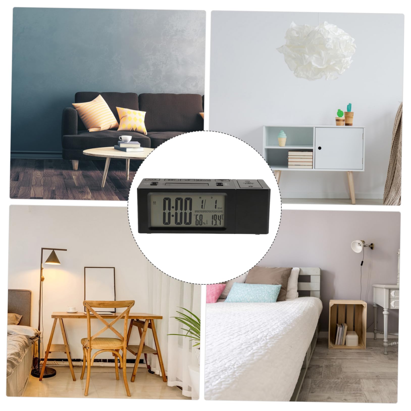 Reloj Despertador Digital Proyección, Pantalla Led, Luz Nocturna y Función Silenciosa, Adecuado para Dormitorio Infantil y Salón