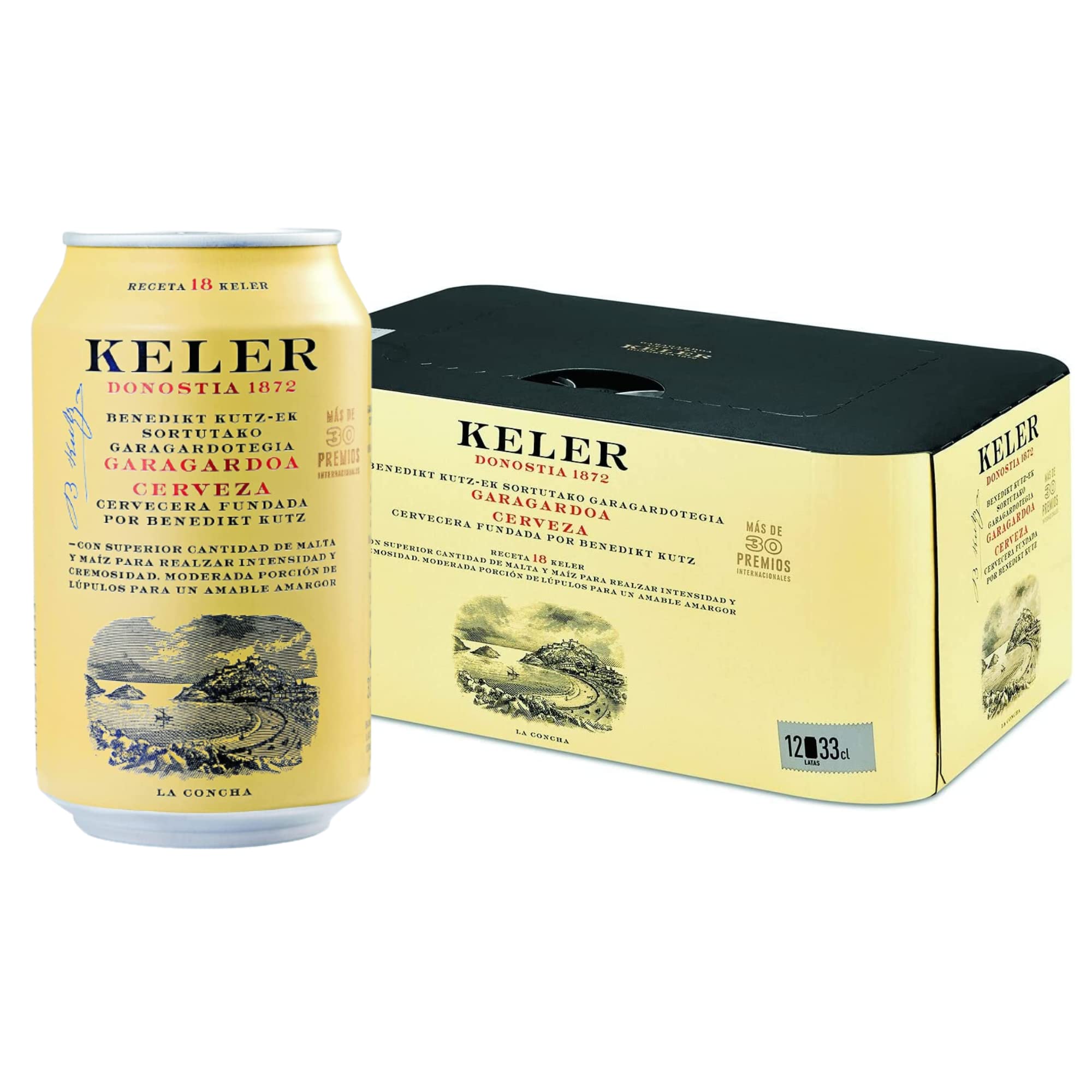 Keler Cerveza - Pack de 12 Latas x 33 cl - 6% Volumen de Alcohol con descuento