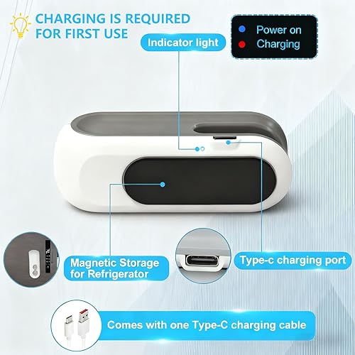 Miniatura 7 de Sellador de bolsas de chips recargable 2 en 1 con cortador, máquina portátil de sellado térmico USB C para chips, herramienta de sellado térmico