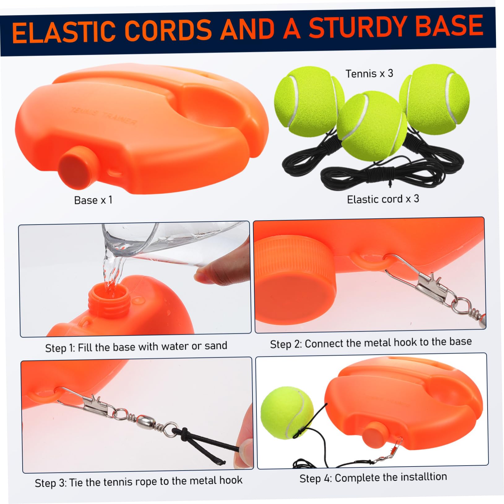 Elastica Allenatore Base di Corda Rimbalzo per Tennis