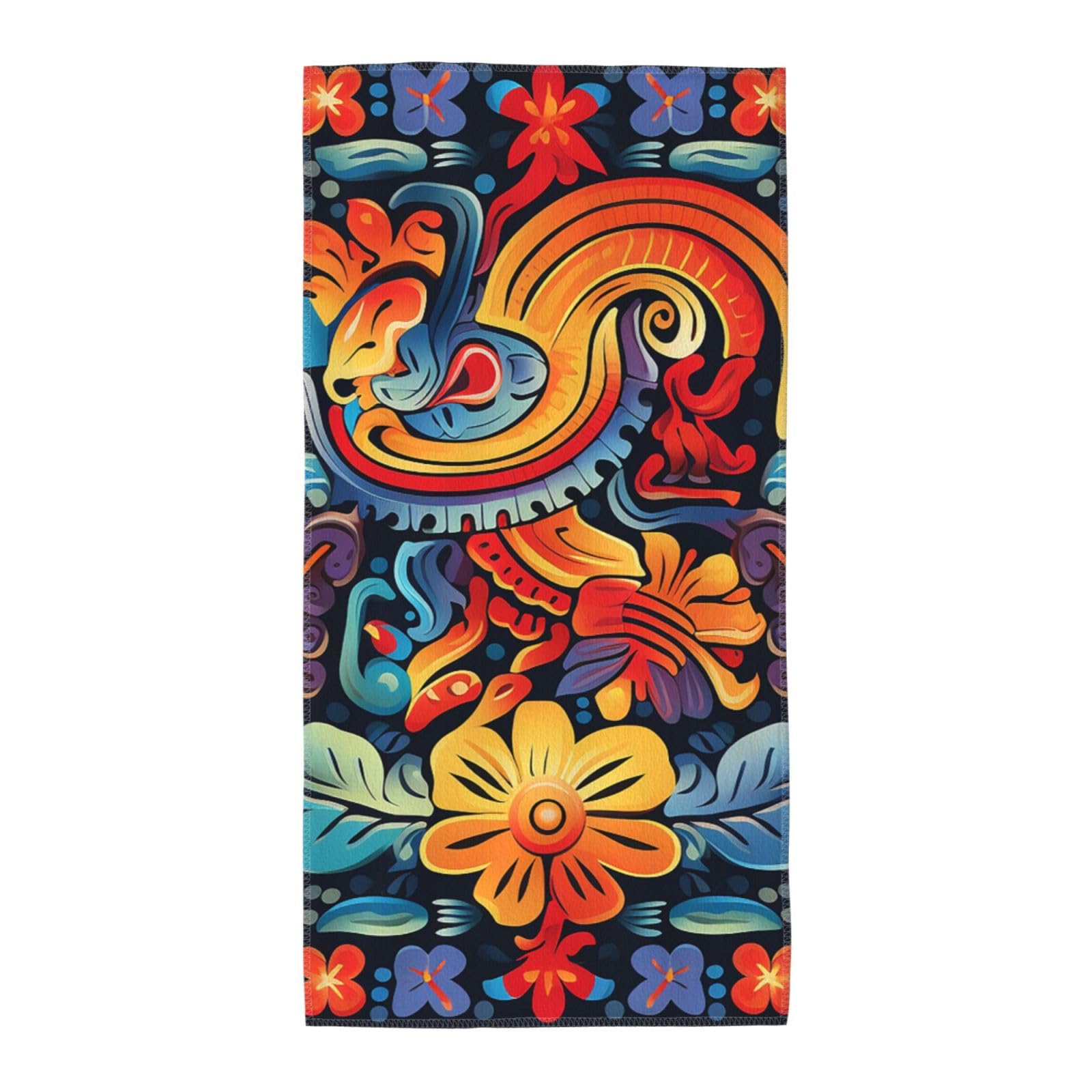 FodPand Microfiber Hand Towels for Bathroom, Soft Absorbent Decorative Face Towel Mexican Guest Bath Towel 12"X24" Kitchen Dish Towel for Bathroom Kitchen Hotel Gym Spa Towels