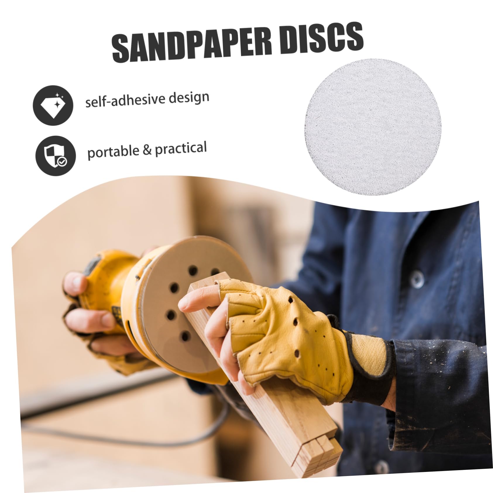 Mikikit Sanding Discs 80 Grit Sandpaper for Angle Self-Adhesive Sanding Discs for Wood Metal Plastic