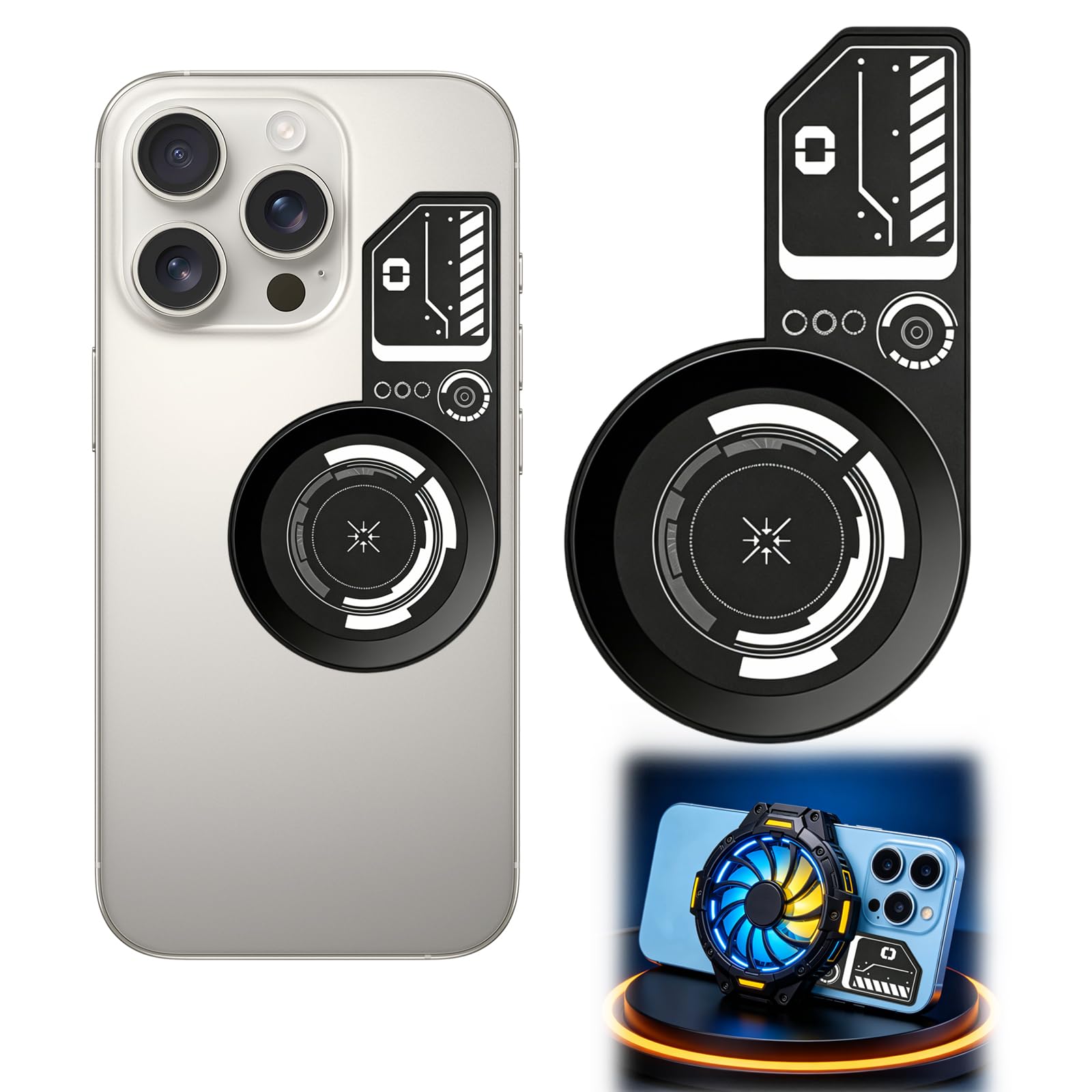 The Phone Cooler for Gaming, Gaming Cooler for Phone for Extended Game Sessions and Daily Use, Cooling Pad for Mobile for Heavy Smartphone Usage Universal Black Color Design-image-17