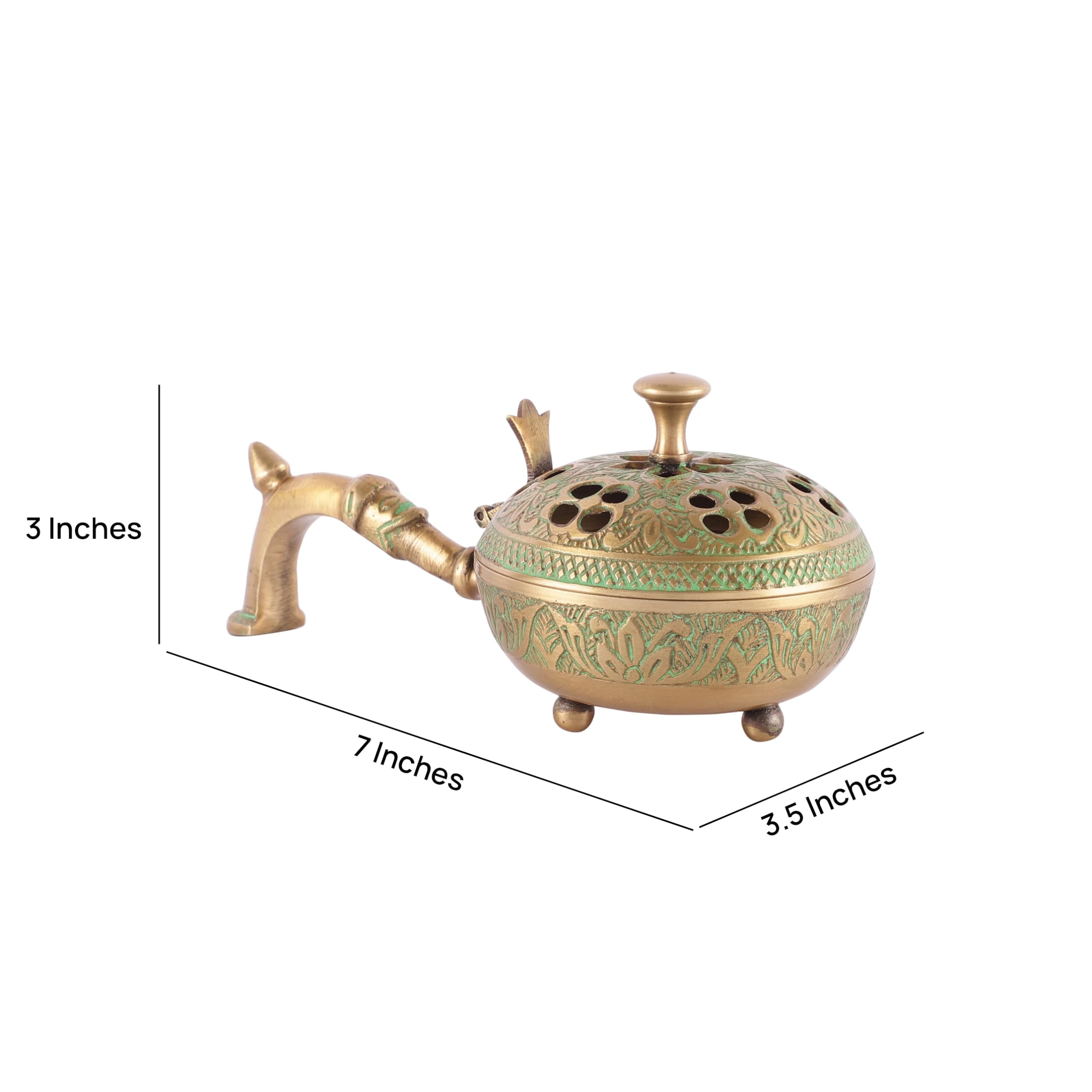 Skywalk Hand Crafted Metal Lobandan Charcoal Incense Burner/Bakhoor Burner (Green) 1