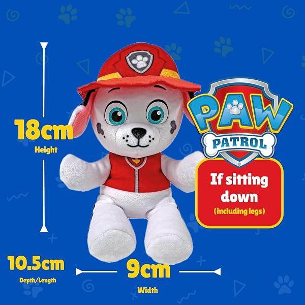 Ty - Collezione Paw Patrol, Marshall, Tutti gli Eroi della Squadra dei Cuccioli in Versione Floppy, Morbido Peluche da Collezionare, Idea Regalo per Grandi e Piccini - 20 cm - T44018 - 3