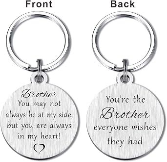 Unique Brother Gifts from SIster, Big Brother Keychain for Birthday Fathers Day Graduation Christmas