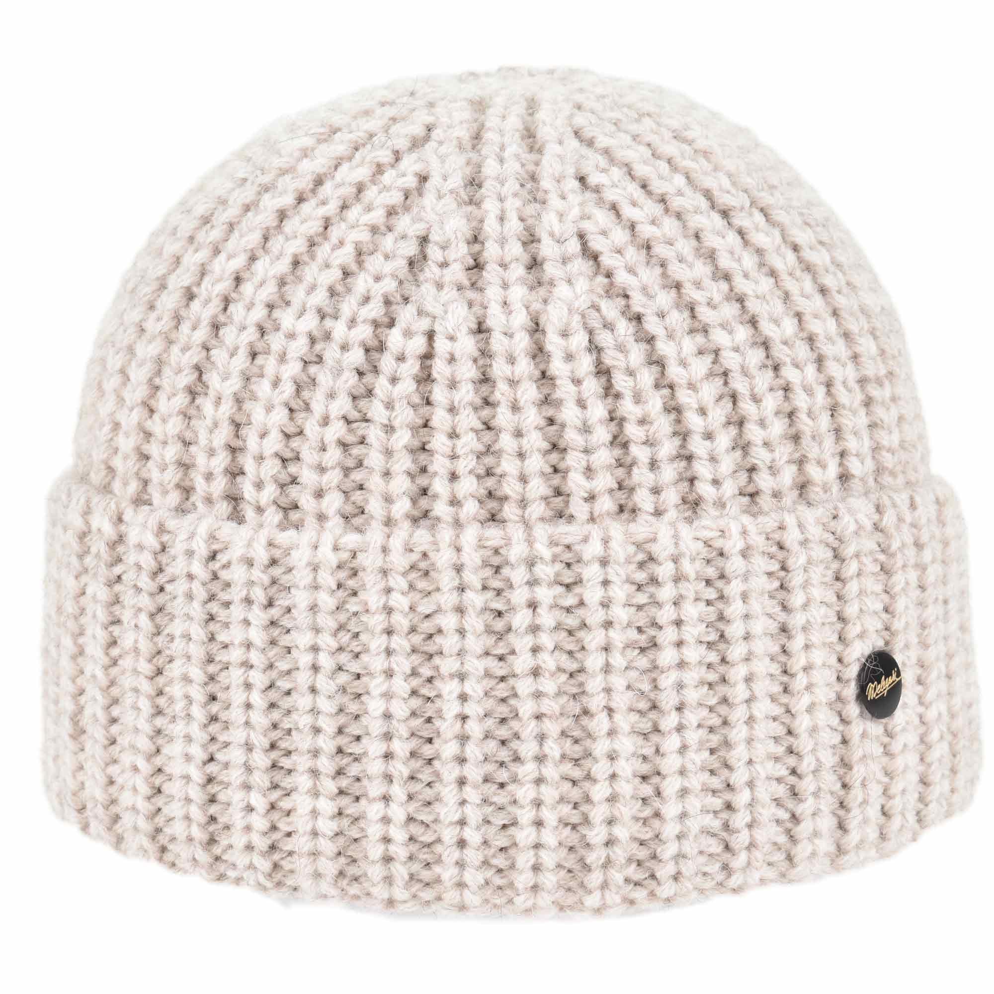 Melegari Bonnet en tricot avec revers | Beanie Linda | Laine mélangée et Alpaca | manufacture allemande de haute qualité | Unisexe