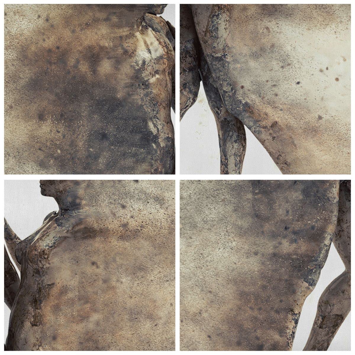 Quadro Su Tela 150x100 Cm - Stampe Da Parete Bianco E Nero Coppia Nuda - 5 Pezzi Moderni Per Soggiorno E Camera