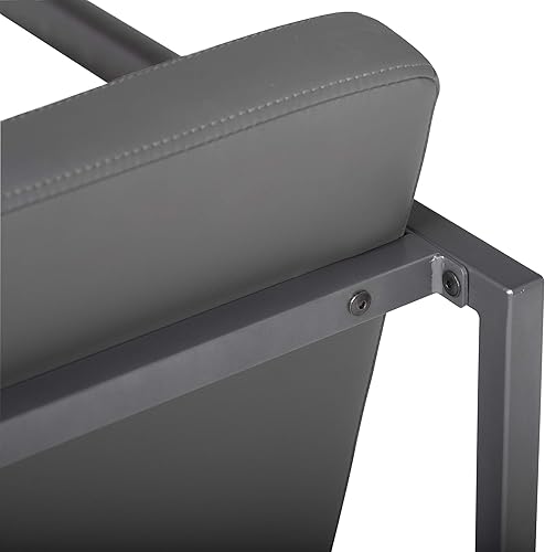 Miniatura 6 de Studio Designs Home - Silla decorativa moderna Camber de mediados de siglo, marco de metal gris peltre y cuero adherido humo