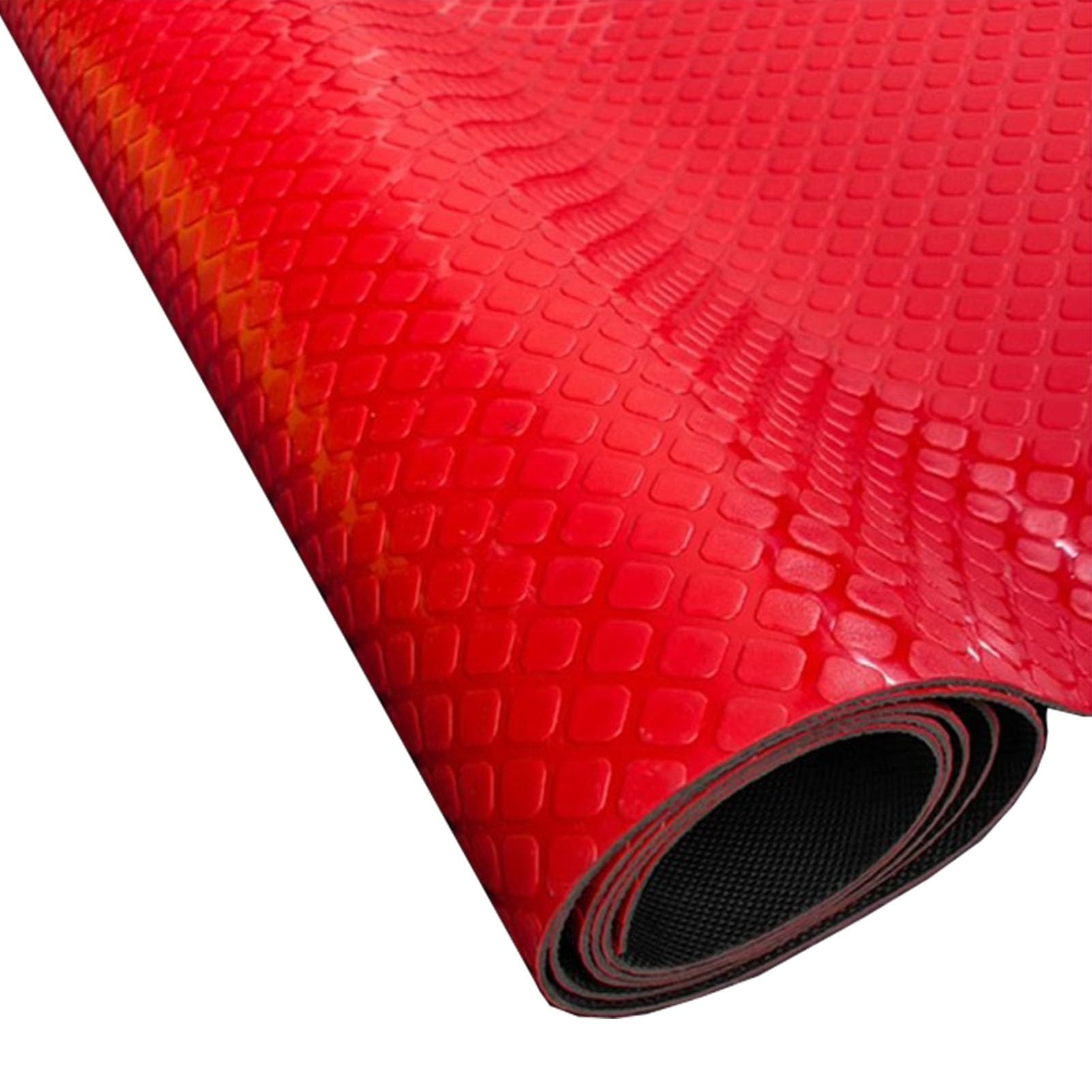Rollo de tapete de goma impermeable antideslizante para garaje, taller, cobertizo, 0,6 x 5 m, soluciones de goma roja