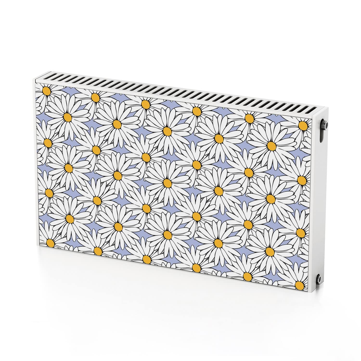 Autocollant de radiateur magnétique 100x60 cm cache-radiateur fleurs de marguerites