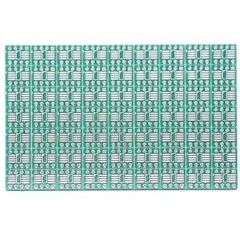 Sscon 100pcs SSOP 8 Pin 0.65 / SOP 8 Pin 1.27 to DIP Adapter PCB Board SMD Converter Green   