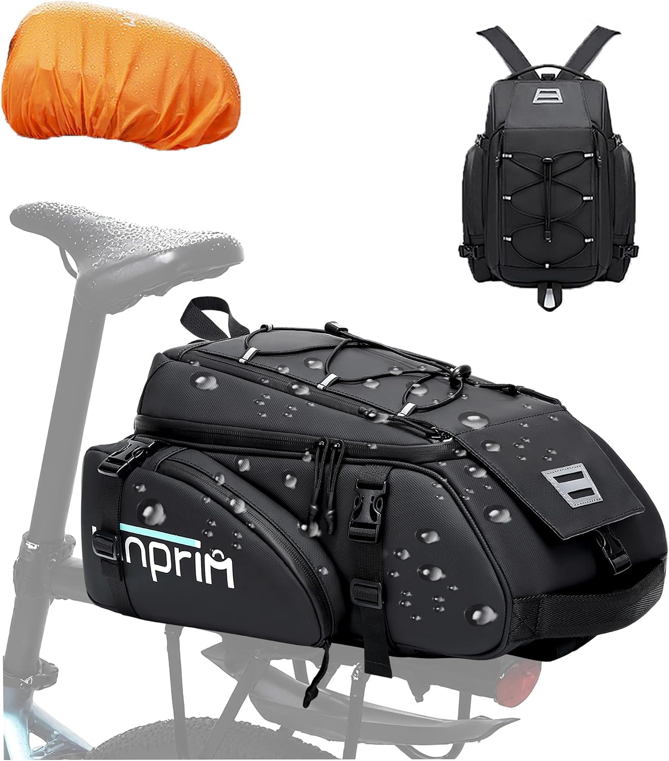 Bike Rear Rack Bag E-Bike Bicycle Accessories with Rain Cover