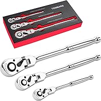 Vista 11 de TOMMARS Juego de trinquetes rechonchos, 1/4 ", 3/8", 1/2" llave de mango de trinquete de 72 dientes reversible de liberación rápida