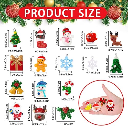 Miniatura 3 de YUJUN Juego de 36 mini adornos de Navidad de resina para decoración de árbol de Navidad, pequeñas figuras en miniatura de resina para decoración de