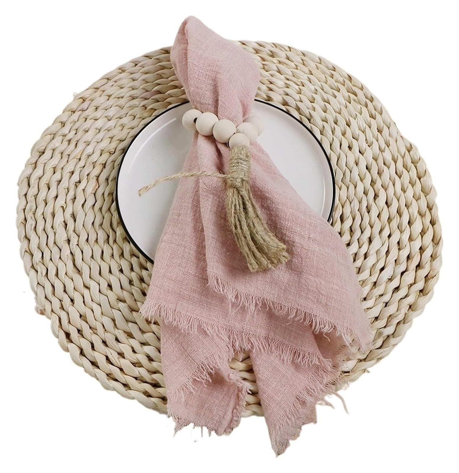 Cotton Table Napkins, Cotton Gauze Cheesecloth Dinner Napkins 42x42cm 4 Pack Multicolor(4pcs Pink)