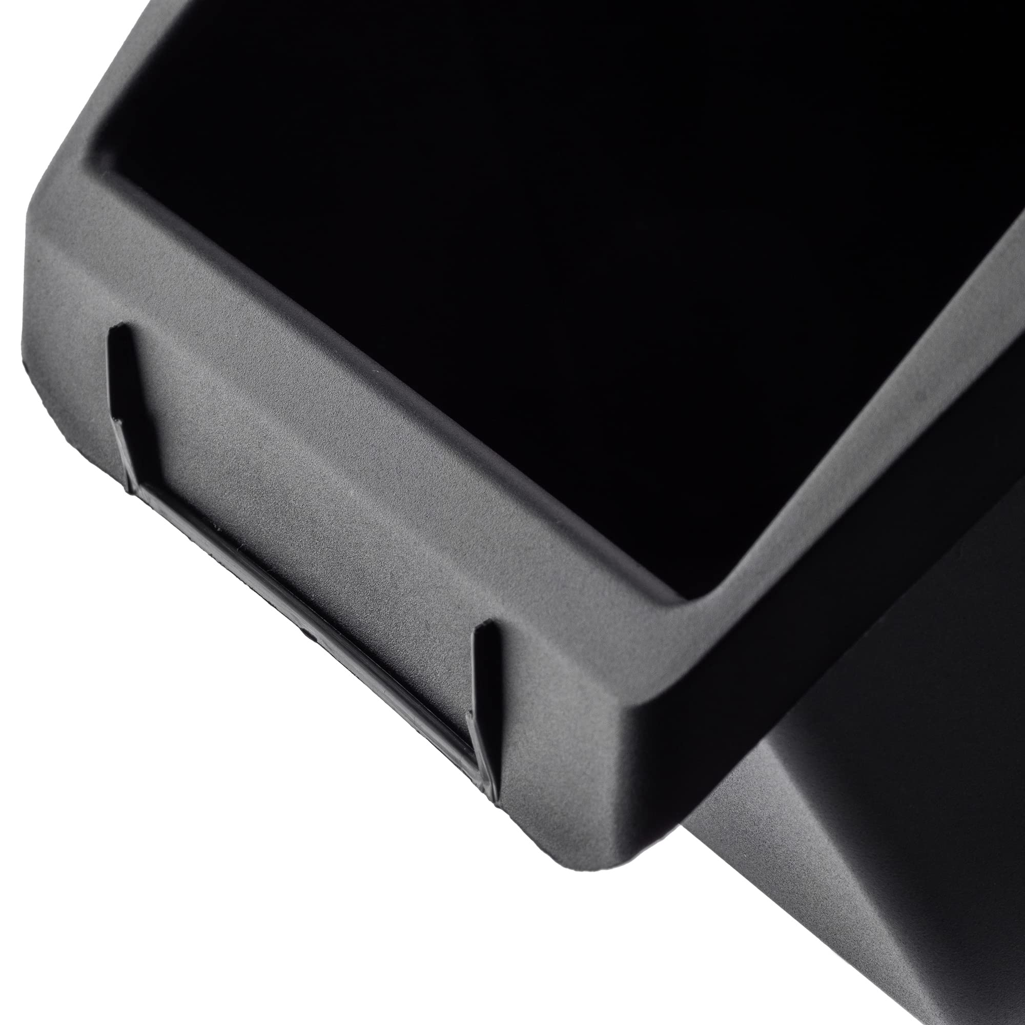 KADAX Caja apilable para taller, pequeña caja clasificadora de plástico PP, en diferentes tamaños y colores, cajas de almacenamiento para pared (negro, juego de 20 unidades, 272x238 mm)
