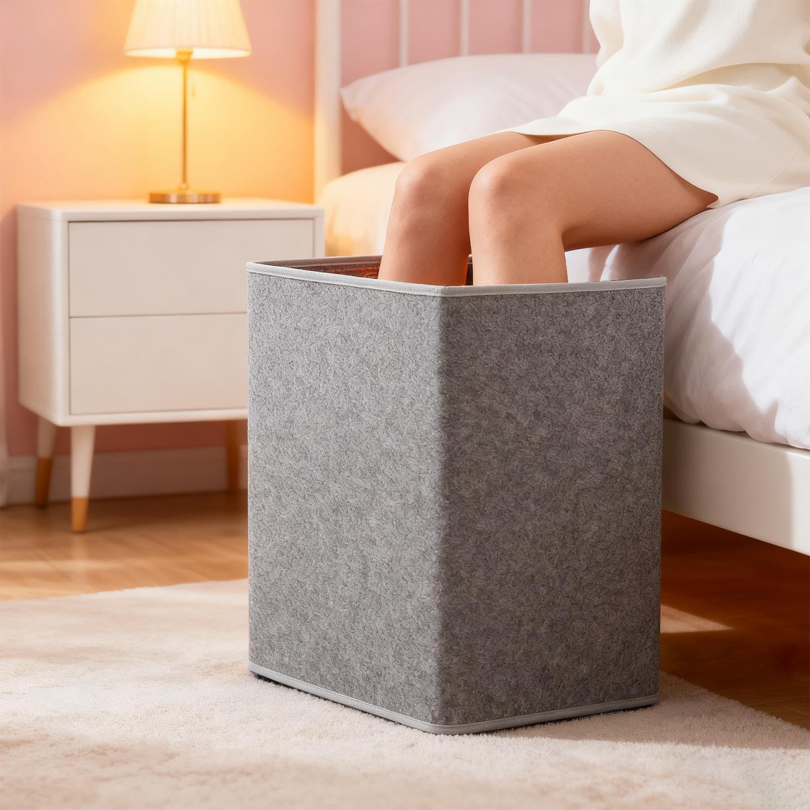 Riscaldatore Piedi Sotto Scrivania Piastra Riscaldante per Piedi | Avvolgibile a U Regolabile 5 Impostazioni Elettrico Riscaldatore Gambe da Scrivania Per Studenti, Donne, Uomini, Anziani,
