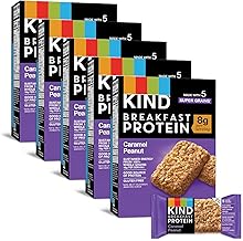KIND Breakfast Protein Bars, Caramel Peanut, Healthy Snacks, Gluten Free, 8g Protein, 30 Count